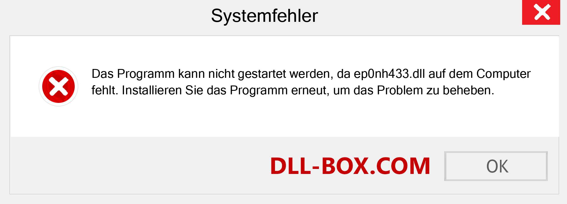 ep0nh433.dll-Datei fehlt?. Download für Windows 7, 8, 10 - Fix ep0nh433 dll Missing Error unter Windows, Fotos, Bildern