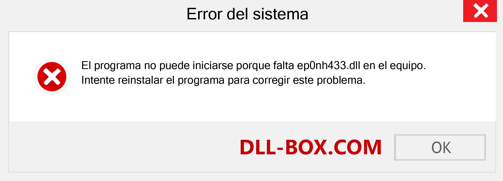 ¿Falta el archivo ep0nh433.dll ?. Descargar para Windows 7, 8, 10 - Corregir ep0nh433 dll Missing Error en Windows, fotos, imágenes