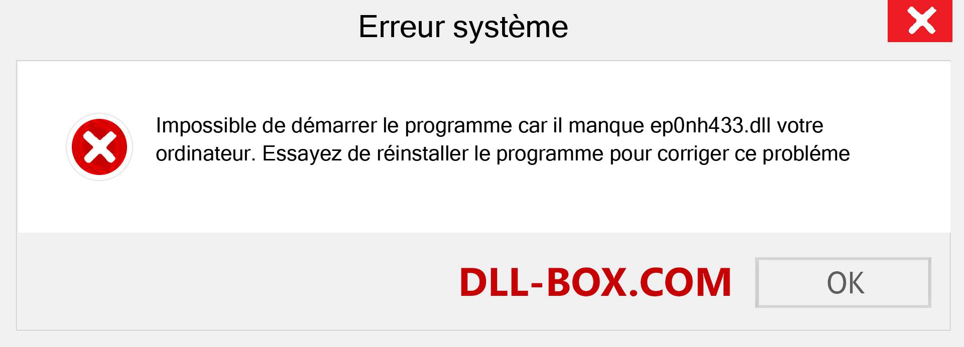 Le fichier ep0nh433.dll est manquant ?. Télécharger pour Windows 7, 8, 10 - Correction de l'erreur manquante ep0nh433 dll sur Windows, photos, images